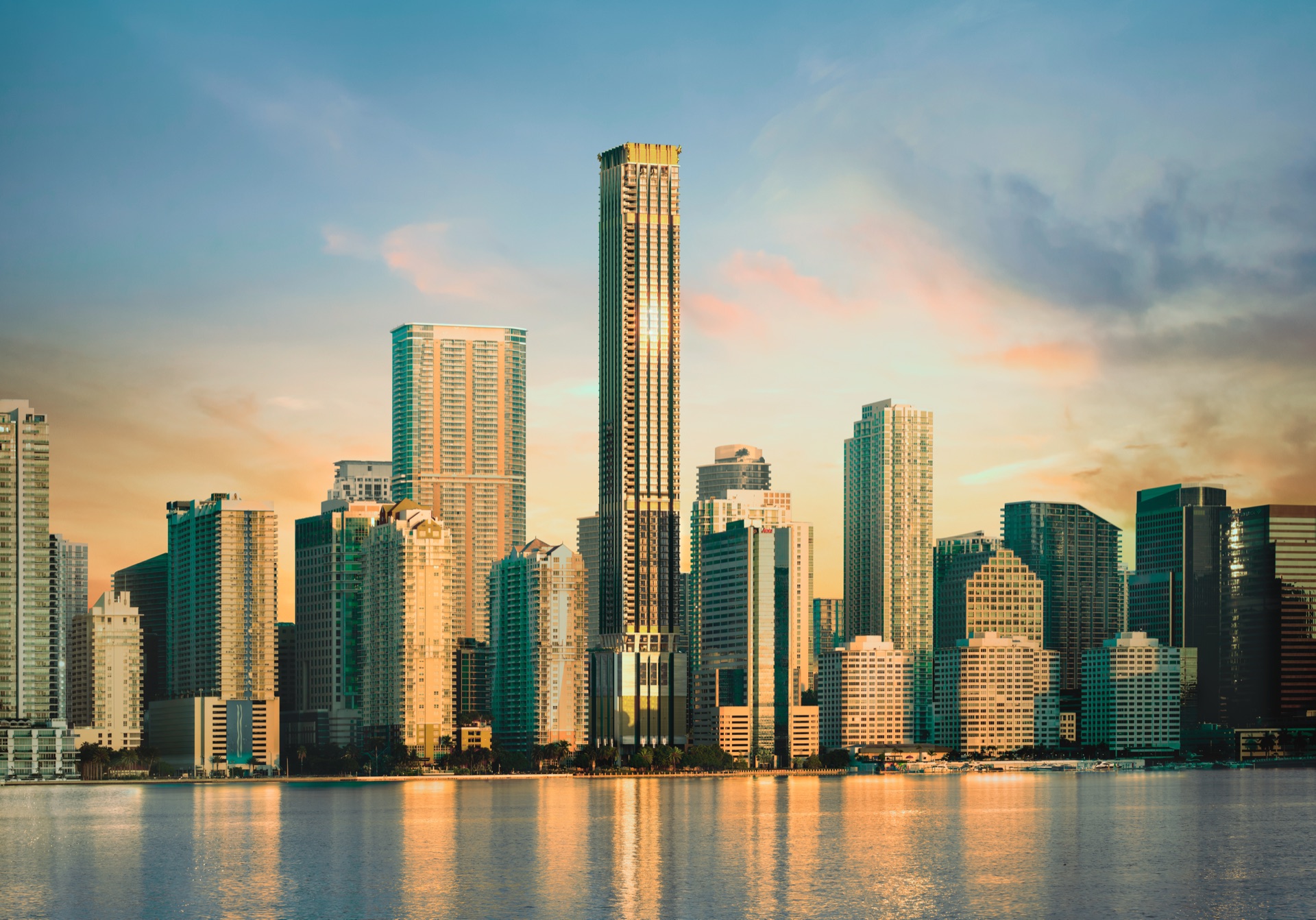 888 Brickell by Dolce&Gabbana — Miami's tallest tower at 1,049 feet, 90 stories, designed by Studio Sofield and developed by JDS Development Group on Brickell Avenue.